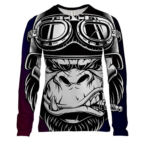 Женский 3D лонгслив Gorilla pop art