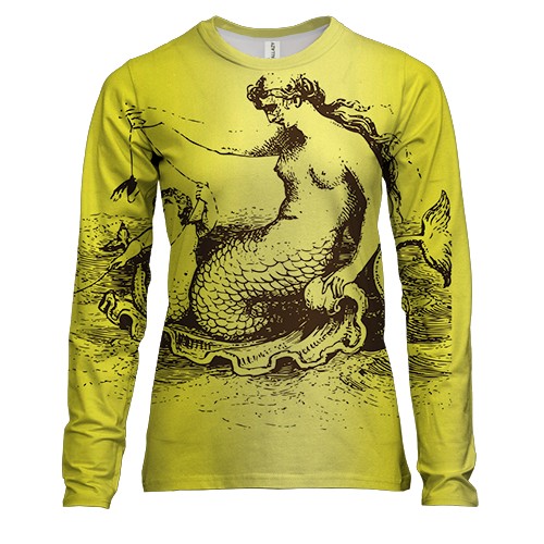 Жіночий 3D лонгслів Русалка з Дитиною Арт