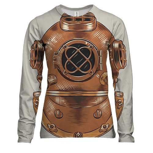 Жіночий 3D лонгслів Старий водолазний шолом