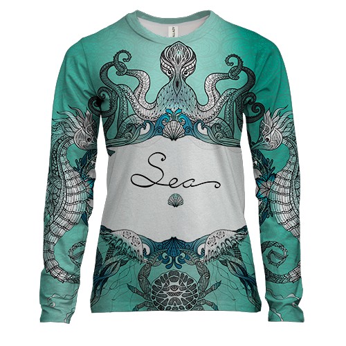 Жіночий 3D лонгслів Sea ​​Horses