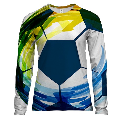 Жіночий 3D лонгслів Football Watercolor Art