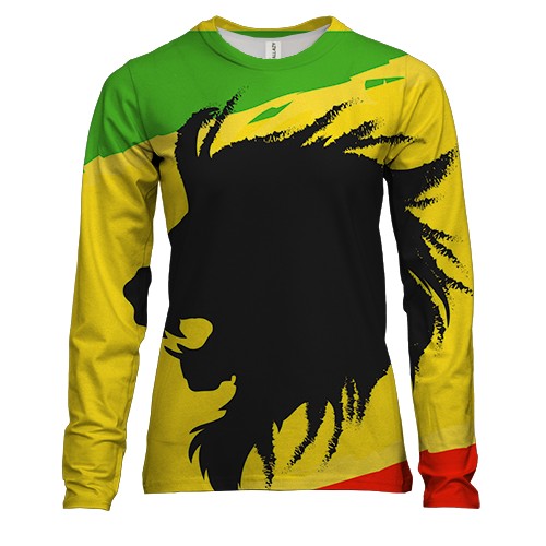 Женский 3D лонгслив с силуэтом льва