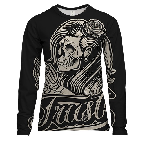 Жіночий 3D лонгслів Skull Trust