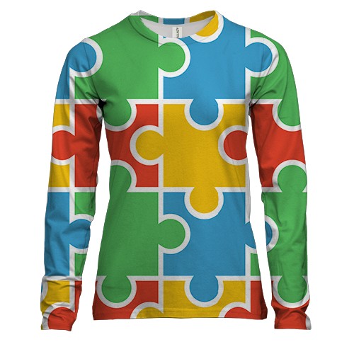 Женский 3D лонгслив Puzzle Pattern