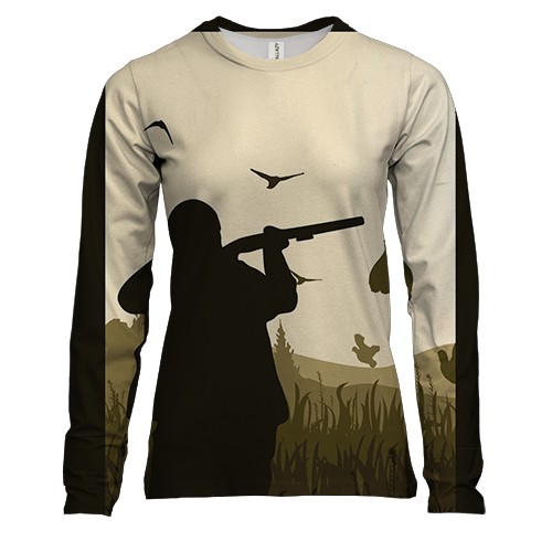 Женский 3D лонгслив с охотником