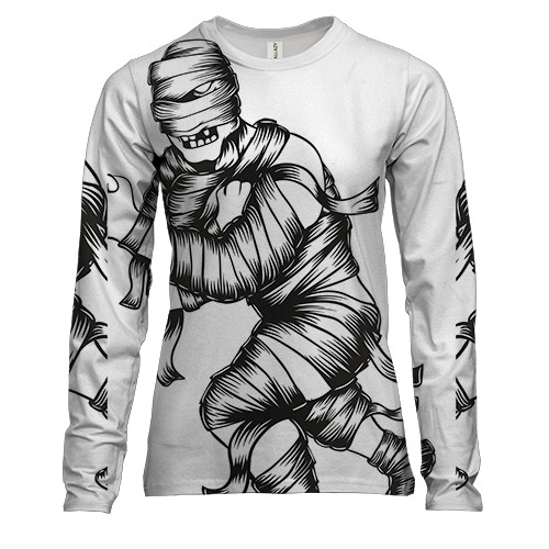 Женский 3D лонгслив с мумией в бинтах