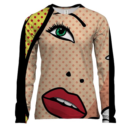 Женский 3D лонгслив Girl Pop Art