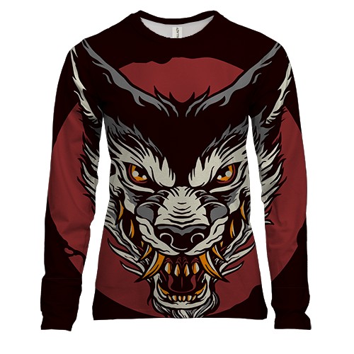 Женский 3D лонгслив Wolf Art
