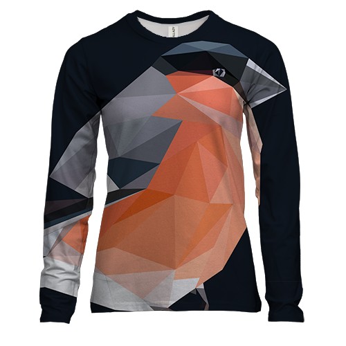 Женский 3D лонгслив Bird Low Poly