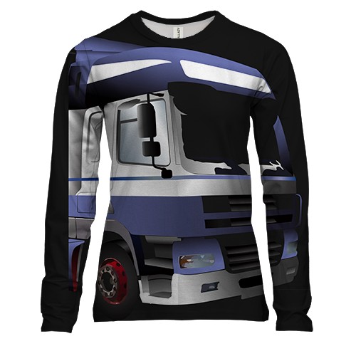 Жіночий 3D лонгслів з кабіною вантажівки
