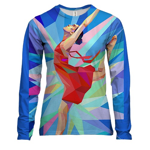 Жіночий 3D лонгслів Gymnast low poly