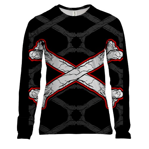 Жіночий 3D лонгслів з хрестом з кісток