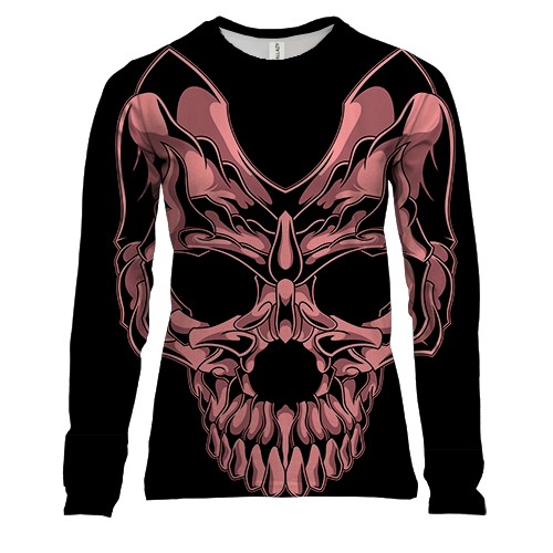 Жіночий 3D лонгслів Skull Mask