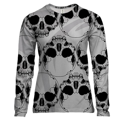 Женский 3D лонгслив Skull pattern