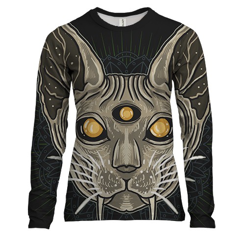Женский 3D лонгслив Сфинкс со всевидящим оком