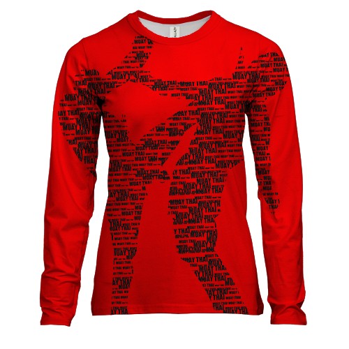 Женский 3D лонгслив Силуэты из слов