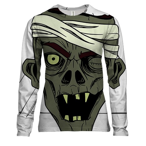 Женский 3D лонгслив с мумией-зомби