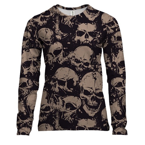 Жіночий 3D лонгслів з черепами
