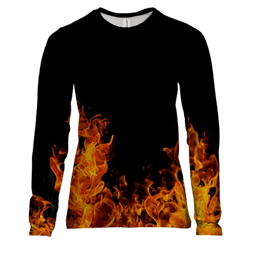Женский 3D лонгслив Огонь