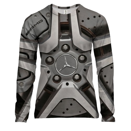 Жіночий 3D лонгслів з колесом Mercedes