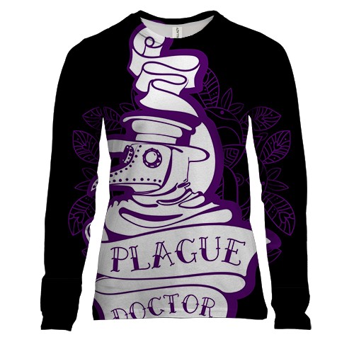 Женский 3D лонгслив Plague doctor