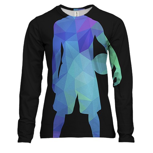 Жіночий 3D лонгслів з полігональним футболістом