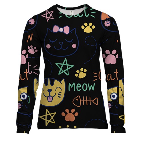 Жіночий 3D лонгслів Cat Meow