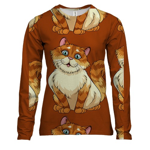 Женский 3D лонгслив с рыжими котиками