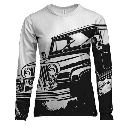 Жіночий 3D лонгслів з чорним джипом
