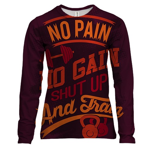 Жіночий 3D лонгслів Shut up and train
