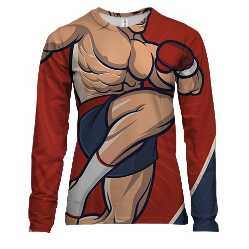Женский 3D лонгслив с подготовленным борцом