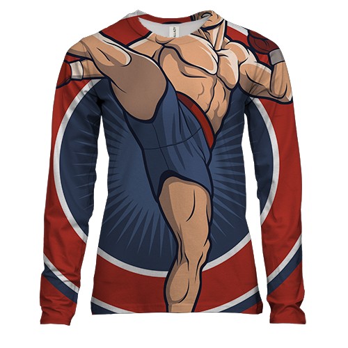 Женский 3D лонгслив с подготовленным борцом(2)