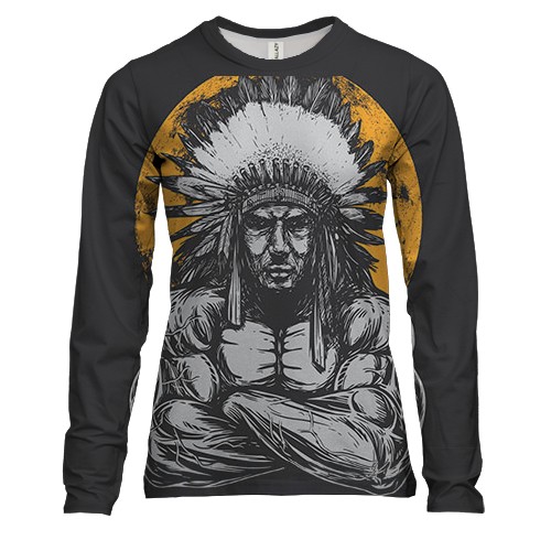 Жіночий 3D лонгслів з накачаним індіанцем