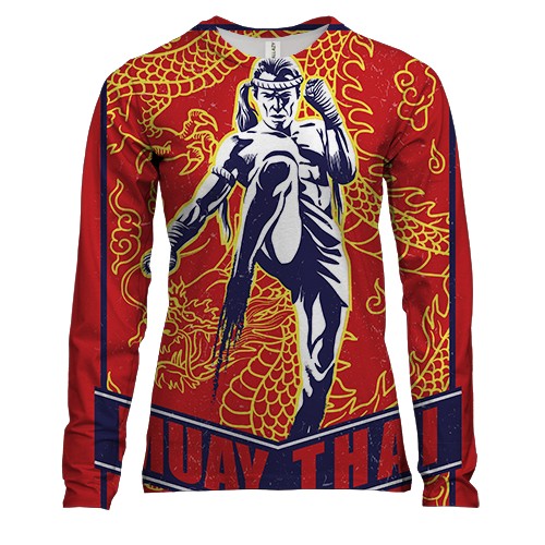 Женский 3D лонгслив с борцом Muay Thai (3)