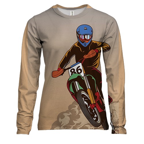 Жіночий 3D лонгслів Sport Motocross art