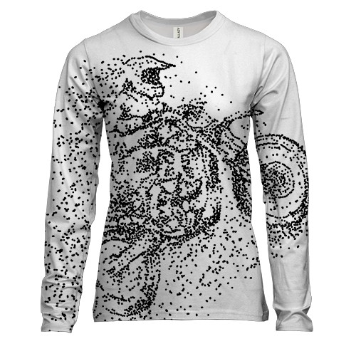 Женский 3D лонгслив с распадающимся мотоциклистом