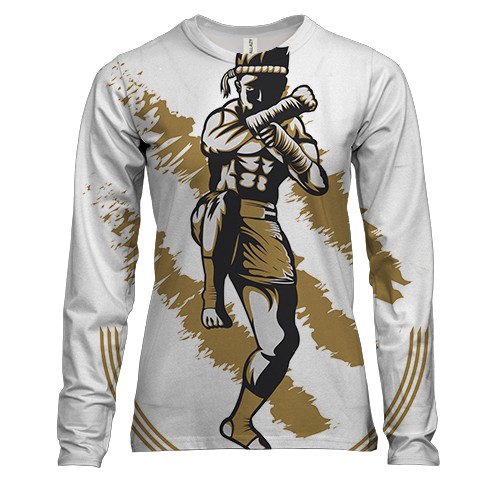 Жіночий 3D лонгслів з борцем в екіпіровці