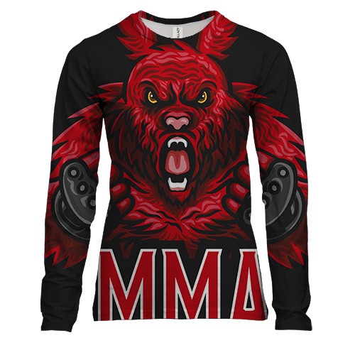 Жіночий 3D лонгслів ММА кролик