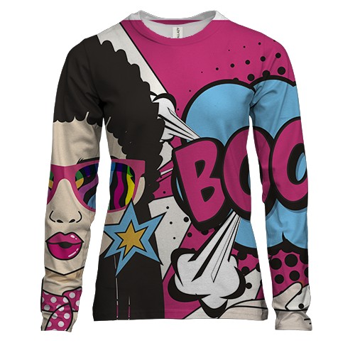 Женский 3D лонгслив Boom girl