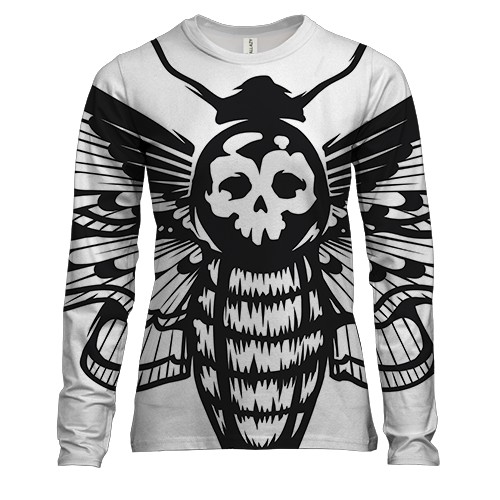 Женский 3D лонгслив с черной цикадой