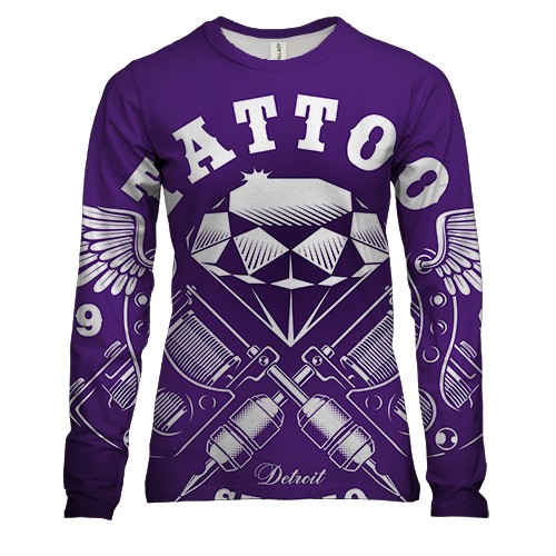 Женский 3D лонгслив black Tattoo studio