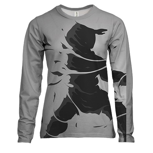 Женский 3D лонгслив с тенью борцом