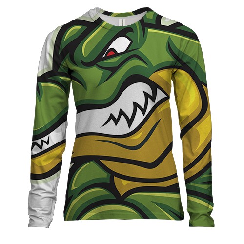 Жіночий 3D лонгслів з підступним крокодилом