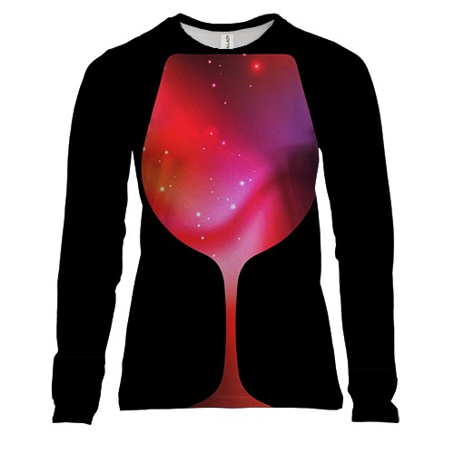 Жіночий 3D лонгслів с винным космосом
