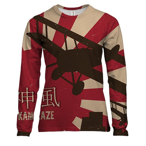 Женский 3D лонгслив Kamikaze aviator