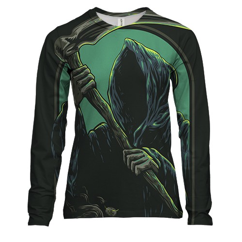 Женский 3D лонгслив со смертью с косой