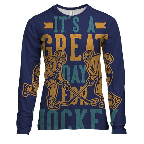 Женский 3D лонгслив Great day for hockey