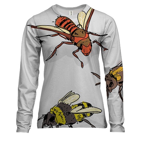 Женский 3D лонгслив с насекомыми