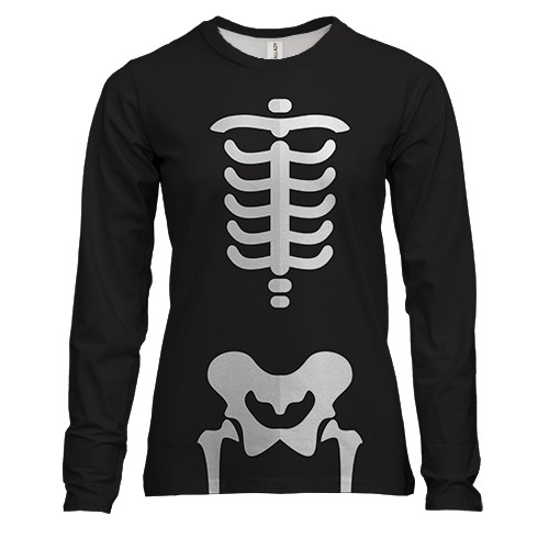 Женский 3D лонгслив с плоским скелетом