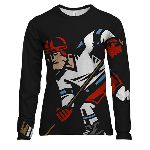 Жіночий 3D лонгслів Hockey art
